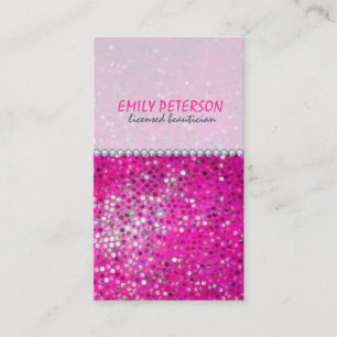 Pink Glitter Beautician Business Card 2a