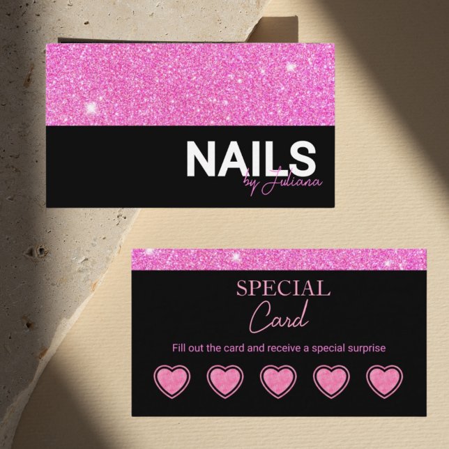 Pink Glitter Beauty Salon loyalty card (Creator Uploaded)