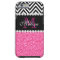 PINK GLITTER BLACK CHEVRON MONOGRAMMED