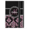 PINK GLITTER BLACK DAMASK YOUR MONOGRAM