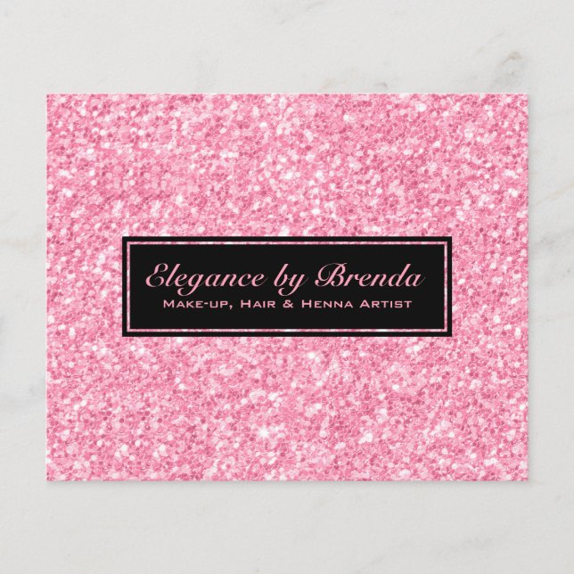 Pink Glitter Black Geometric Shapes Flyer (Front)