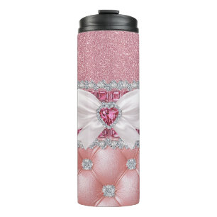 Pink Glitter Bling Thermal Tumbler