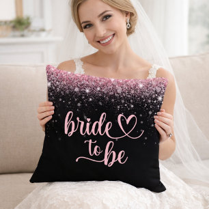 Pink Glitter Bridal Shower Cushion