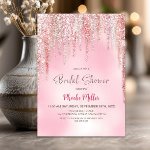 Pink Glitter Bridal Shower Invitation