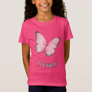 pink glitter butterfly T-Shirt