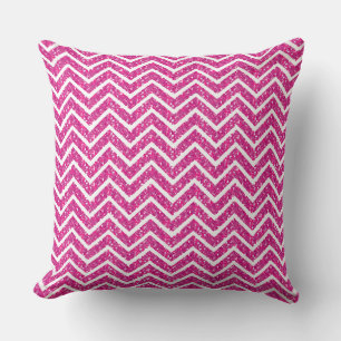 Pink Glitter Chevron Cushion