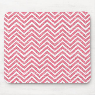 Pink Glitter Chevron Sparkle Shimmer Mouse Pad