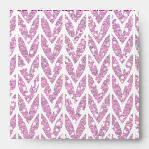 Pink Glitter Chevrons Knit Pattern Print Envelopes
