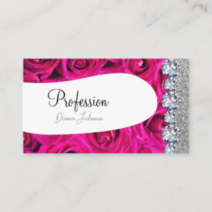 Pink Glitter Chic Gold Artist Rose Gold Business Card