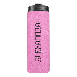 Pink Glitter Chic Pattern Mame Personalised Thermal Tumbler