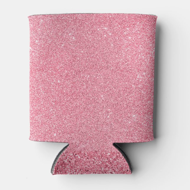 Pink glitter, Christmas abstract texture. Can Cooler (Front)