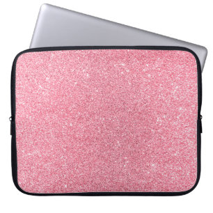 Pink glitter, Christmas abstract texture. Laptop Sleeve