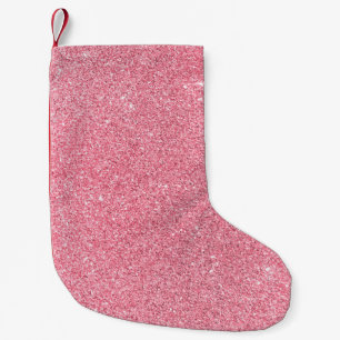 Pink glitter, Christmas abstract texture. Small Christmas Stocking