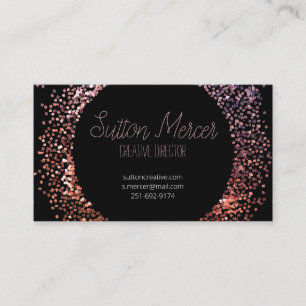 Pink Glitter Circle Business Card
