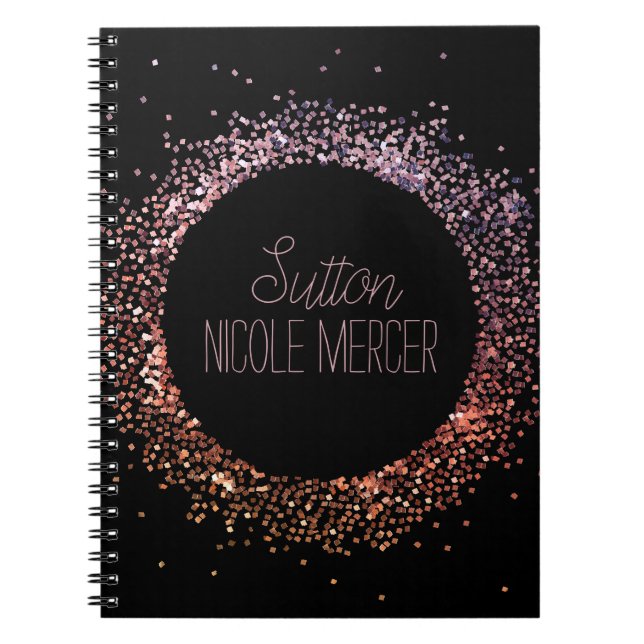 Pink Glitter Circle Notebook (Front)