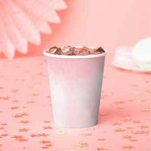 Pink Glitter clouds Party Paper Cups