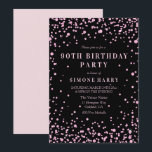 Pink Glitter Confetti 90th Birthday Party Invite<br><div class="desc">Pink Glitter Confetti 90th Birthday Party Invite

See matching collection In Niche and Nest Store</div>