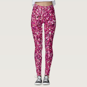 Pink Glitter Confetti / Mosaic All-Over-Print Leggings