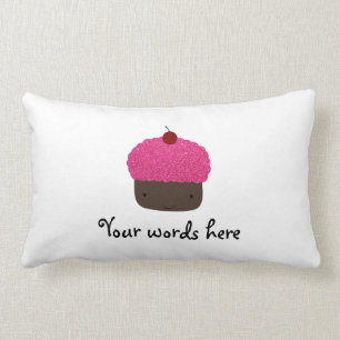 Pink glitter cupcake lumbar cushion