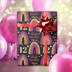 Pink Glitter Custom Name Wrapping Paper