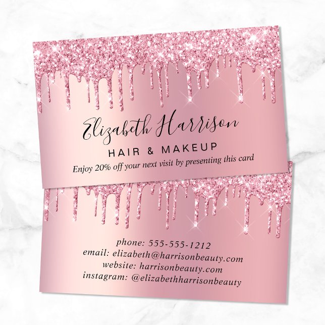 Pink Glitter Discount  Business Card (Creator Uploaded)