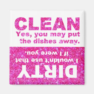 Pink Glitter Dishwasher Magnet