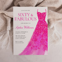 Pink Glitter Dress 60th Birthday Party 
