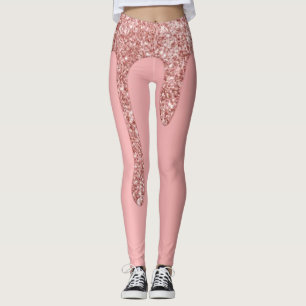 Pink Glitter Drip Sparkle Chic Pattern Yoga Pants