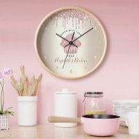Pink Glitter Drips Cupcake Bakery Pastry Chef Gold