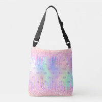 Pink glitter drips holographic monogram initials