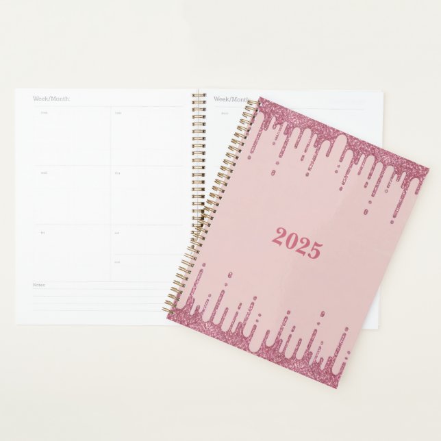 Pink Glitter Drips Planner 2025 (Display)