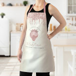 Pink Glitter Drips Strawberry Confection Gold<br><div class="desc">Here’s a wonderful way to add to the fun of baking, as well as further promote your business. Add extra sparkle to your culinary adventures whenever you wear this elegant, sophisticated, simple, and modern apron. A sparkly, rose gold strawberry and glitter drips, along with calligraphy script handwritten typography, overlay a...</div>