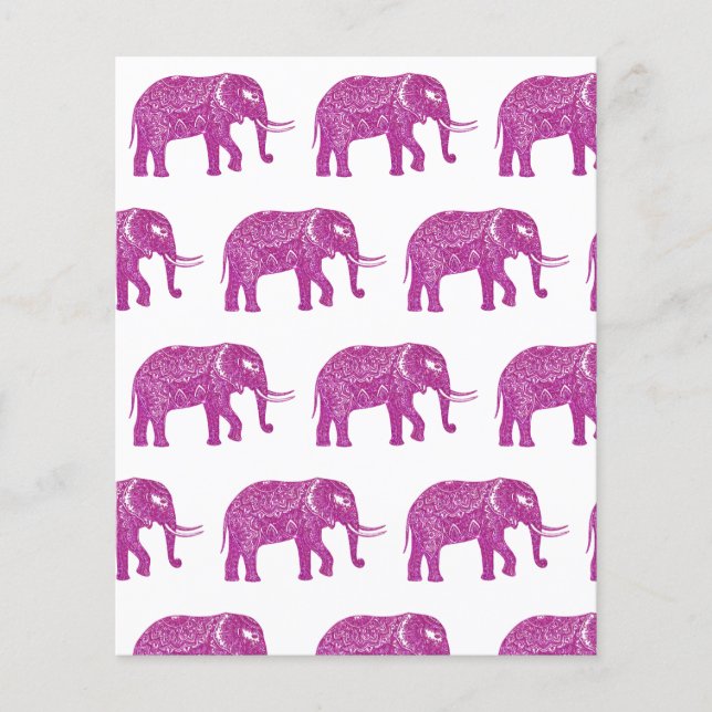 Pink glitter elephants (Front)