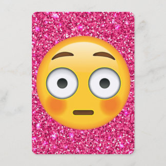 Pink glitter emoji invitation