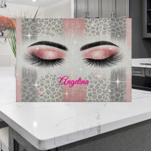 Pink Glitter Eyelashes  Cutting Board