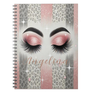 Pink Glitter Eyelashes Notebook