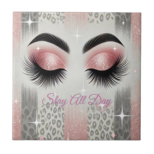 Pink Glitter Eyelashes Tile