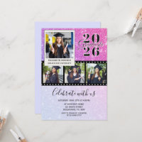 Pink Glitter Film Strip Graduation Photo
