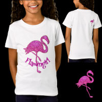 Pink glitter flamingo - customisable text