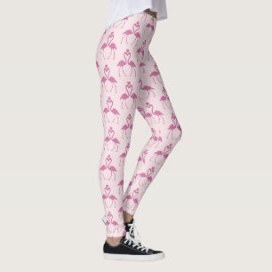 Pink Glitter Flamingo Valentine's Day Leggings