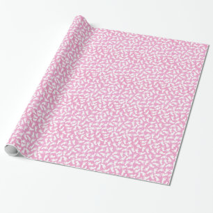Pink Glitter Foot Print Baby Shower Wrapping Paper