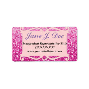 Pink Glitter Frame Brochure Sticker