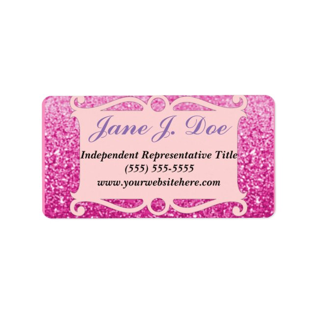 Pink Glitter Frame Brochure Sticker (Front)