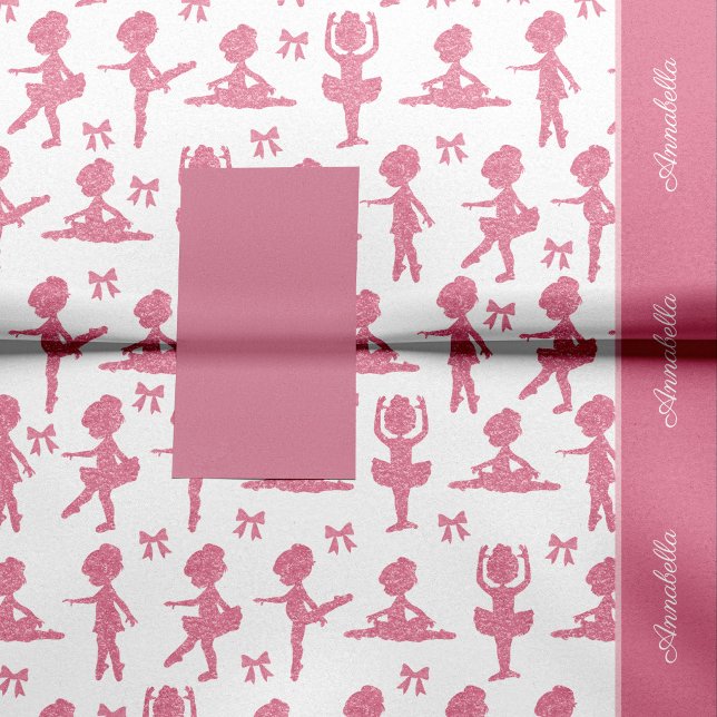 Pink Glitter Girl Ballerina Pattern Birthday Party Tissue Paper (Creator Uploaded)