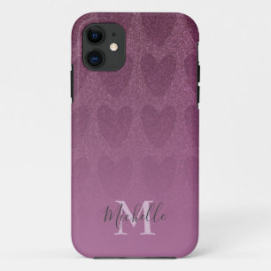 Pink Glitter Girly Monogram  Case-Mate iPhone Case