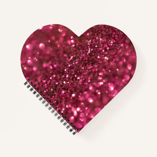 Pink Glitter Girly Trendy Texure Modern Hot Pink  Notebook (Front)