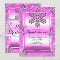 Pink Glitter Glam Winter Wonderland Snowflakes