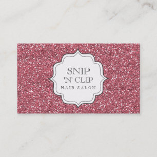 Pink Glitter Glitz Glam Hair Stylist Cards