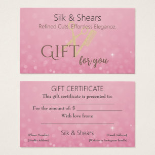 Pink Glitter & Gold Hair Studio Gift Certificate