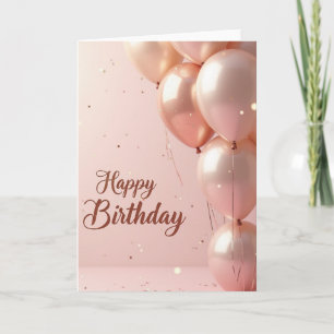 Pink Glitter Happy Birthday Card